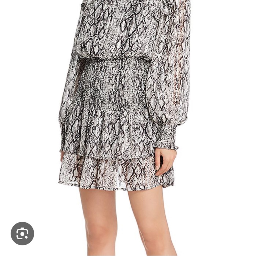 Snake Print Ruffle Mini Dress Size Small - Picture 4 of 4